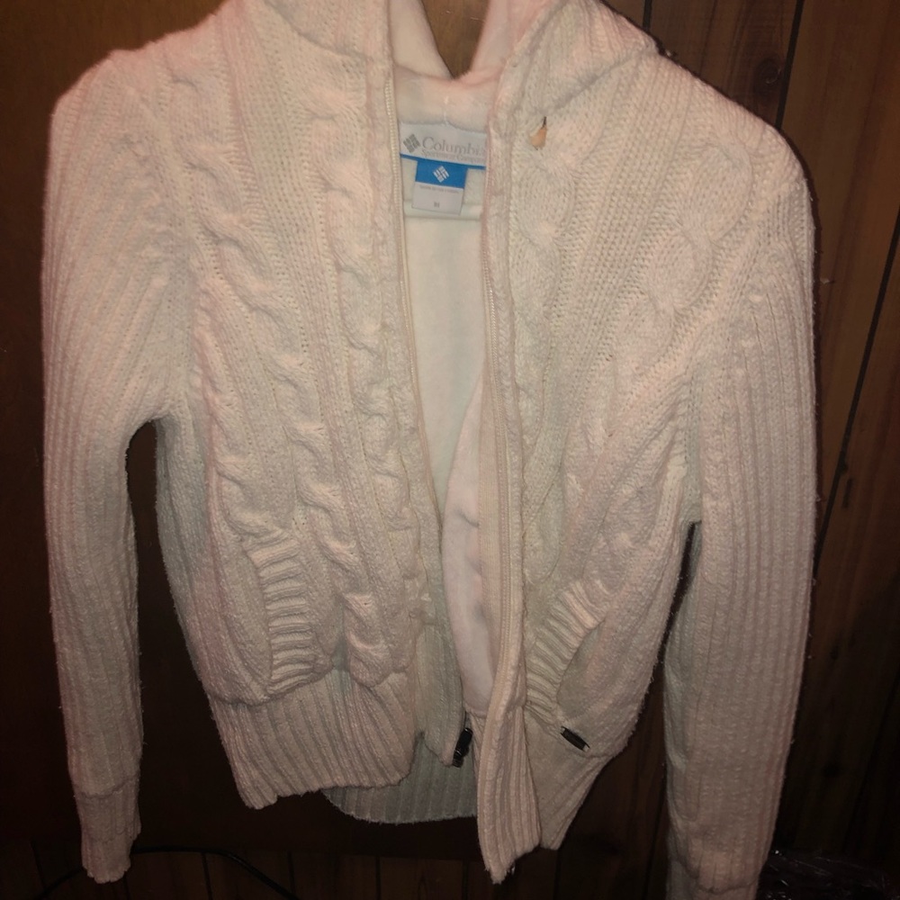 White Zip Up Sweater